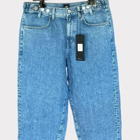 Edwin Women's Small Mom Maiia Wide Leg Trouser Adjustable Waist Jeans Denim - Picture 3 of 8